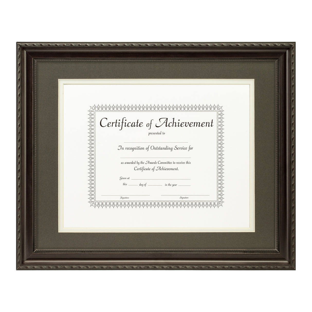 Annesbury Dark Walnut Document Frame – Cinder/White Mat
