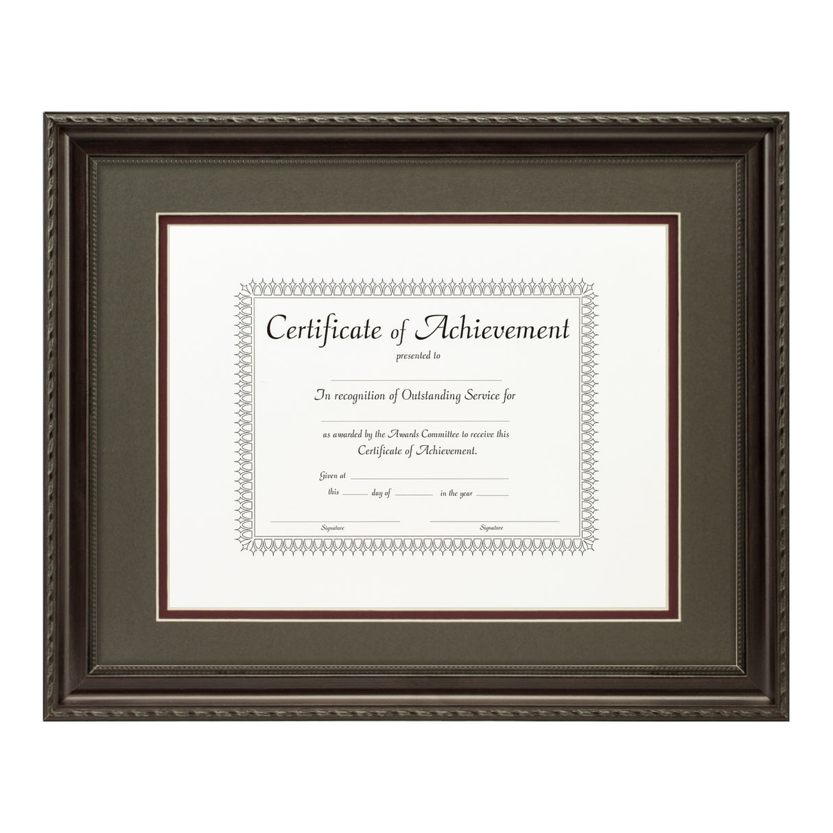 Annesbury Dark Walnut Document Frame – Cinder/Maroon Mat