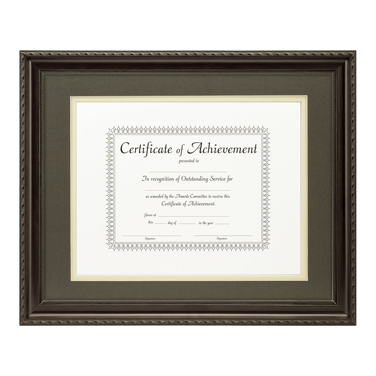 Annesbury Dark Walnut Document Frame – Cinder/Papyrus Mat