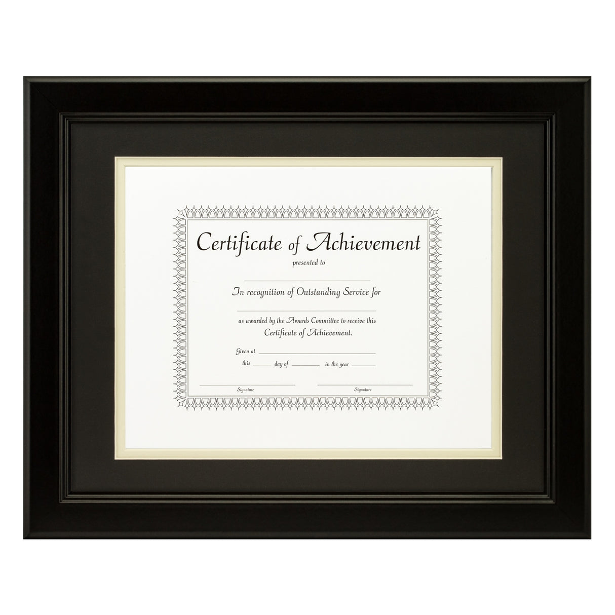Mossehaus Black Satin Document Frame – Black/Papyrus Mat