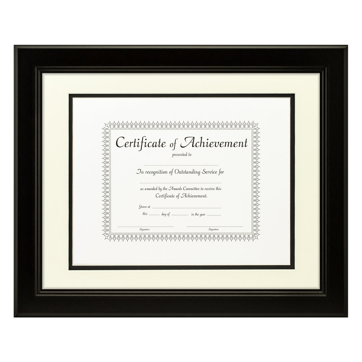 Mossehaus Black Satin Document Frame – Papyrus/Black Mat