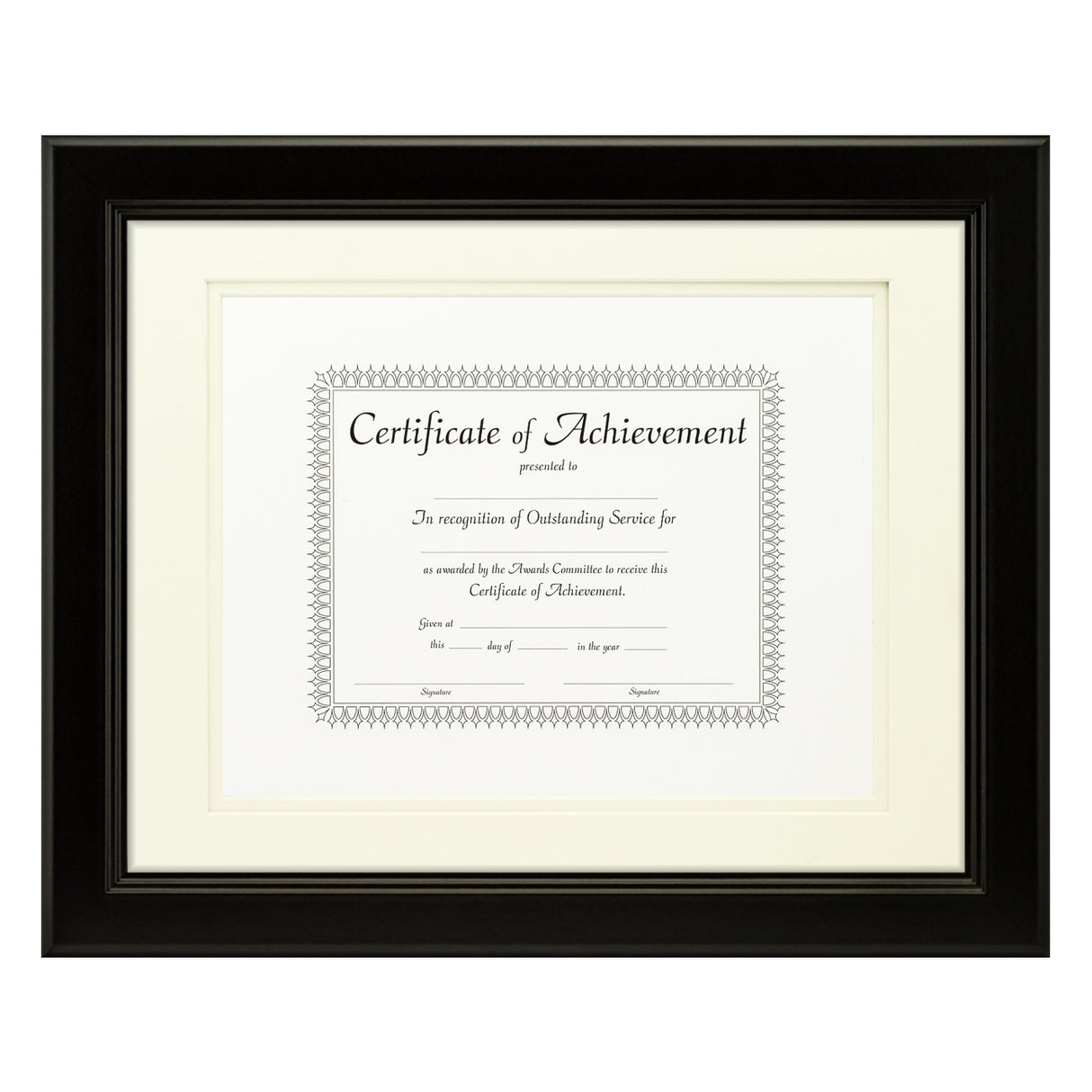 Mossehaus Black Satin Document Frame – Papyrus/Papyrus Mat