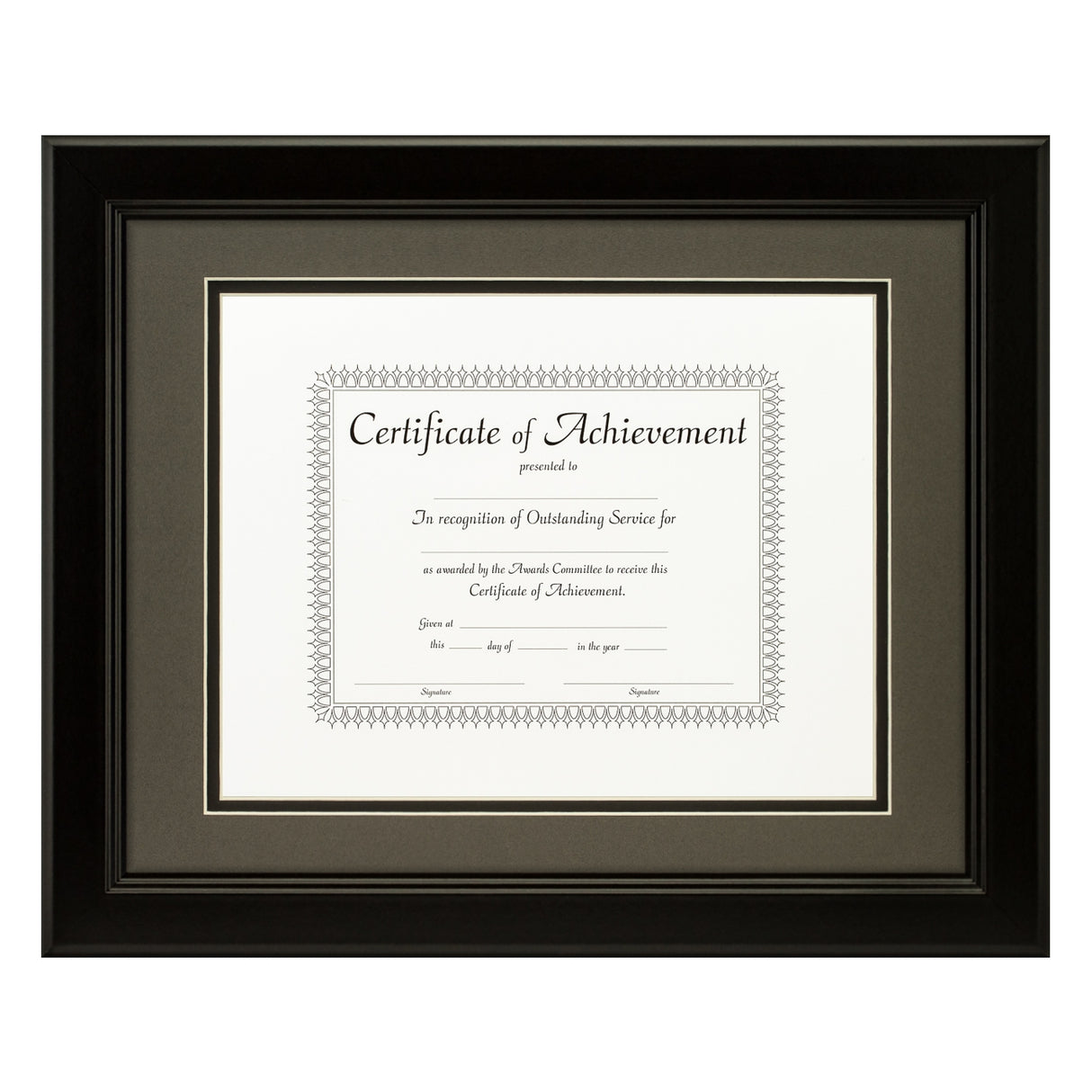 Mossehaus Black Satin Document Frame – Cinder/Black Mat