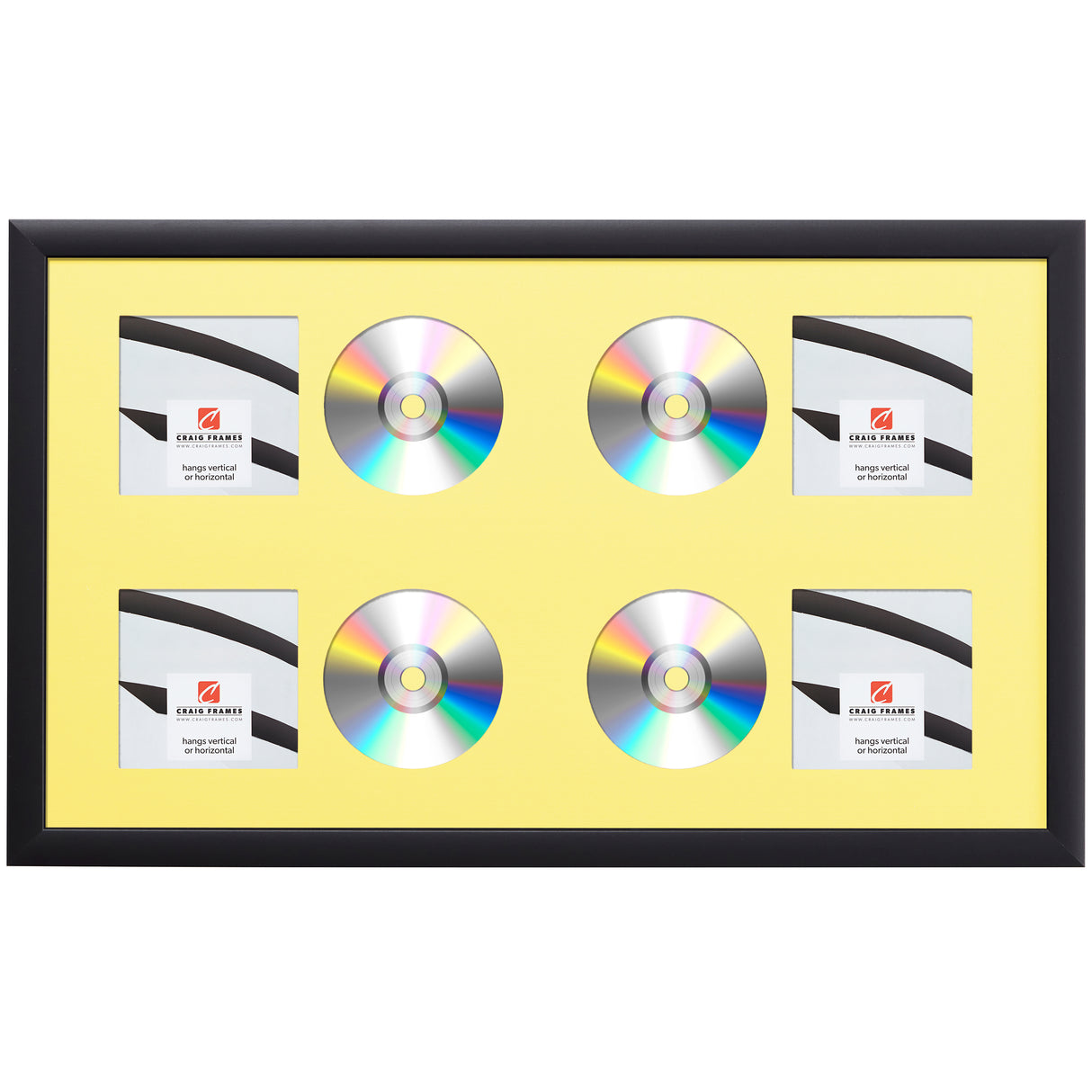 Contemporary Black Four CD Display Frame – Buttercup Mat