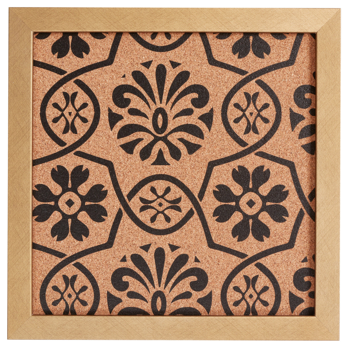 Decorative Floral Cork Bulletin – Essentials Satin Black