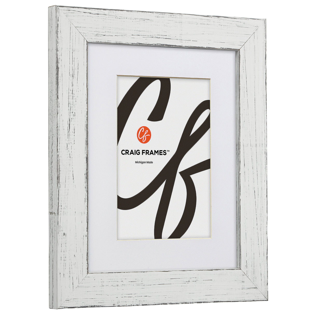 Jasper 1.5", Country Marshmallow White Matted Picture Frame