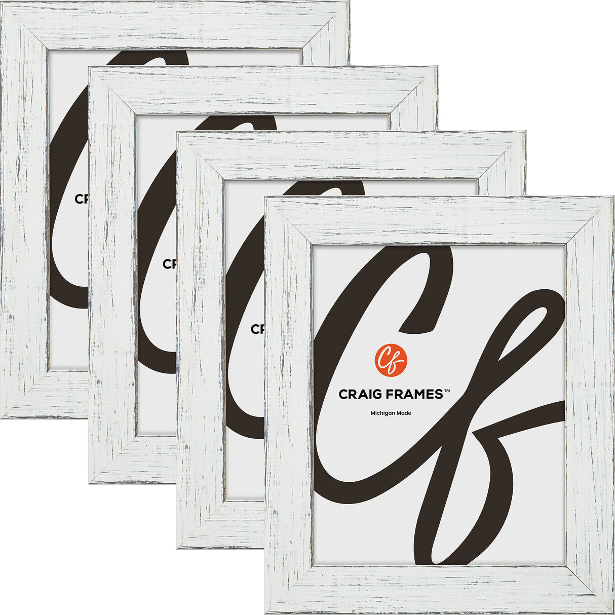 Jasper 1.5", Marshmallow Weathered Picture Frames - 4 Piece Set
