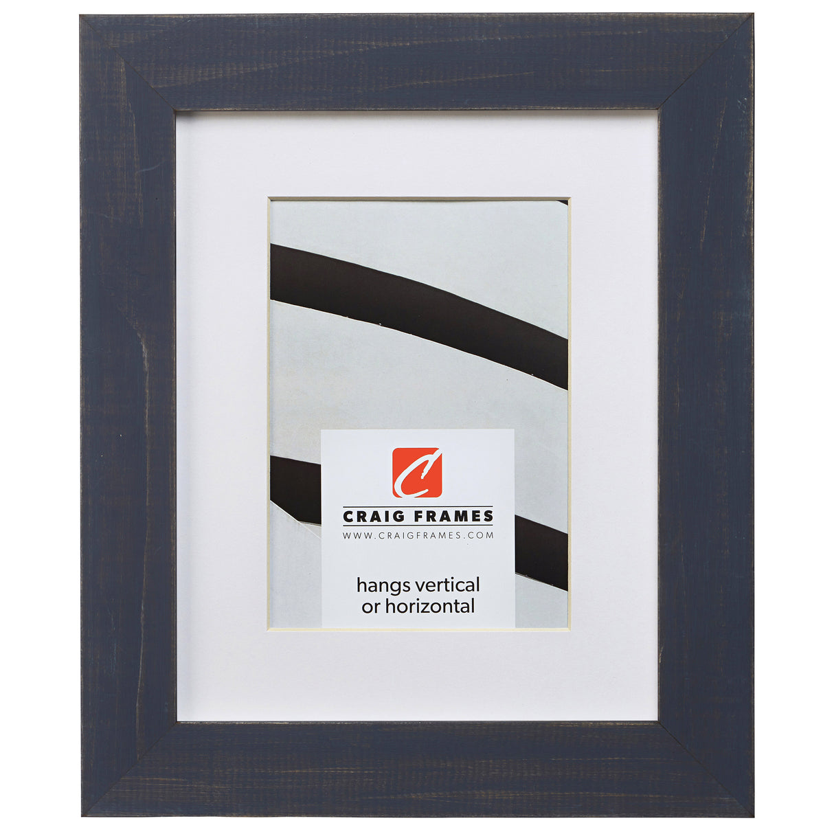 Jasper 1.5", Weathered Blue Matted Picture Frame