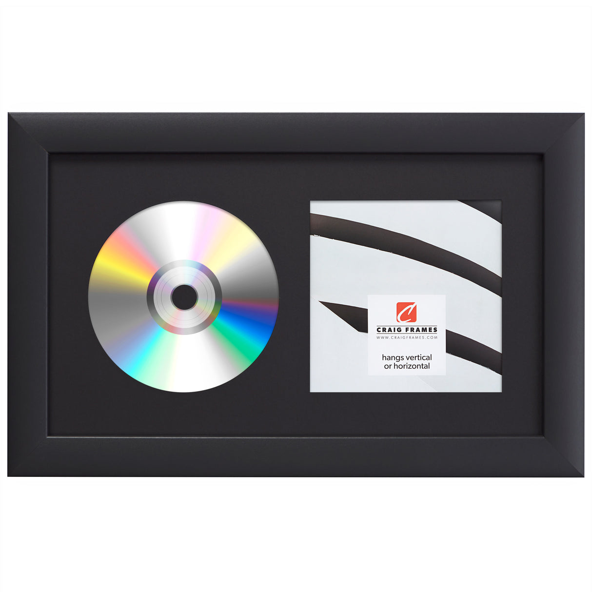 Contemporary Black Single CD Display Frame – Smooth Black Mat