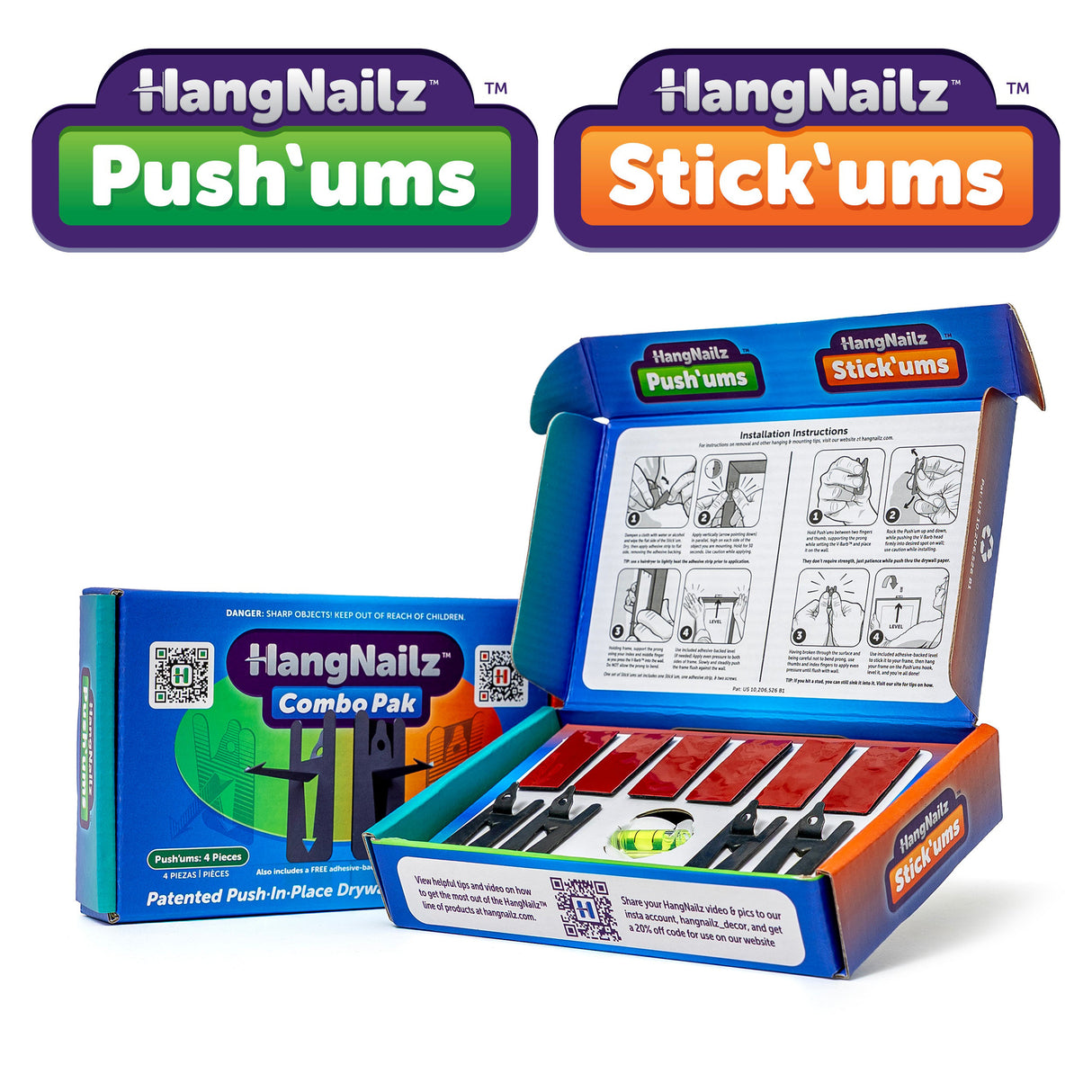 HangNailz Combo Pak – Wall Hooks & Anchors 2