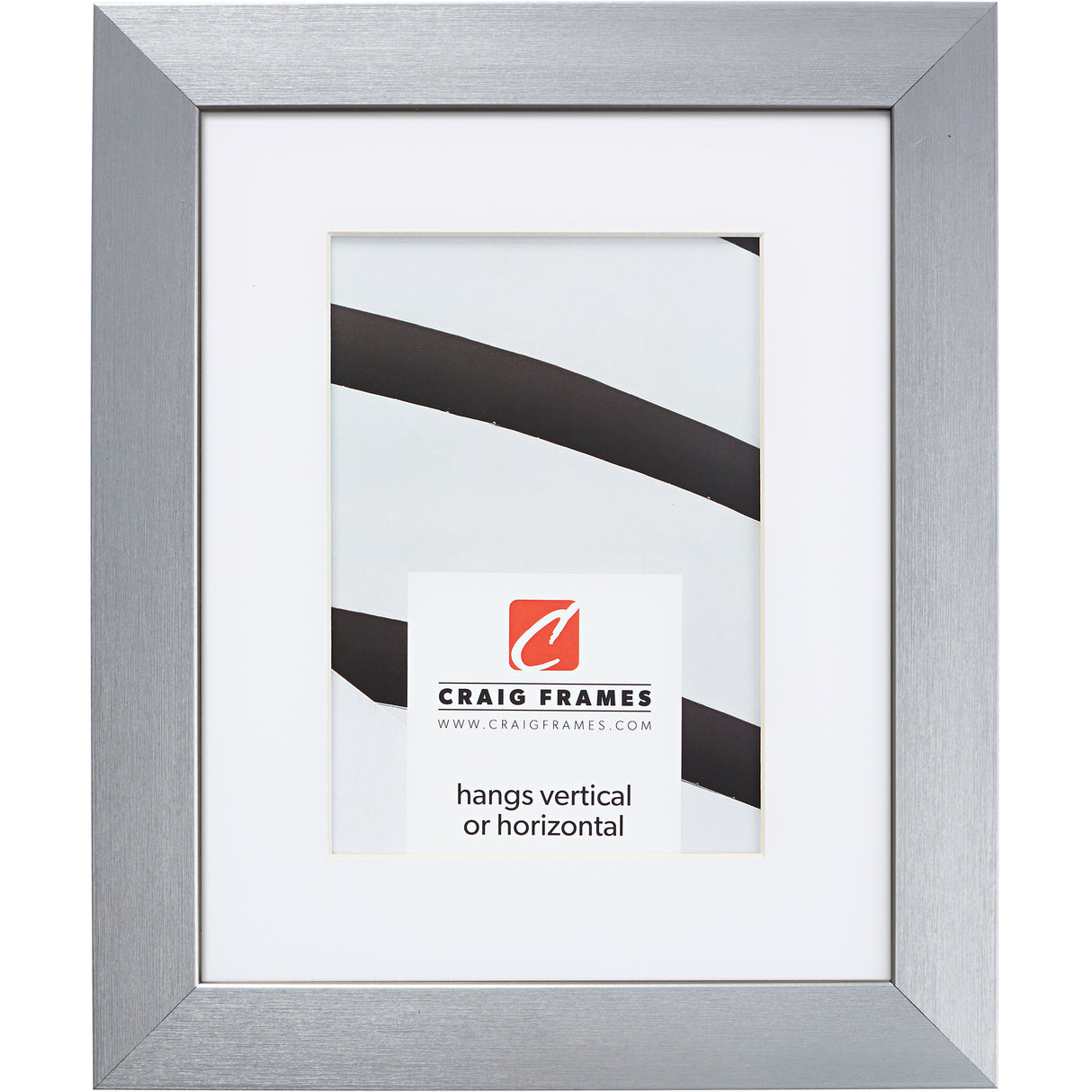 Modern Aesthetics 125 1.25", Brushed Silver Matted Picture Frame