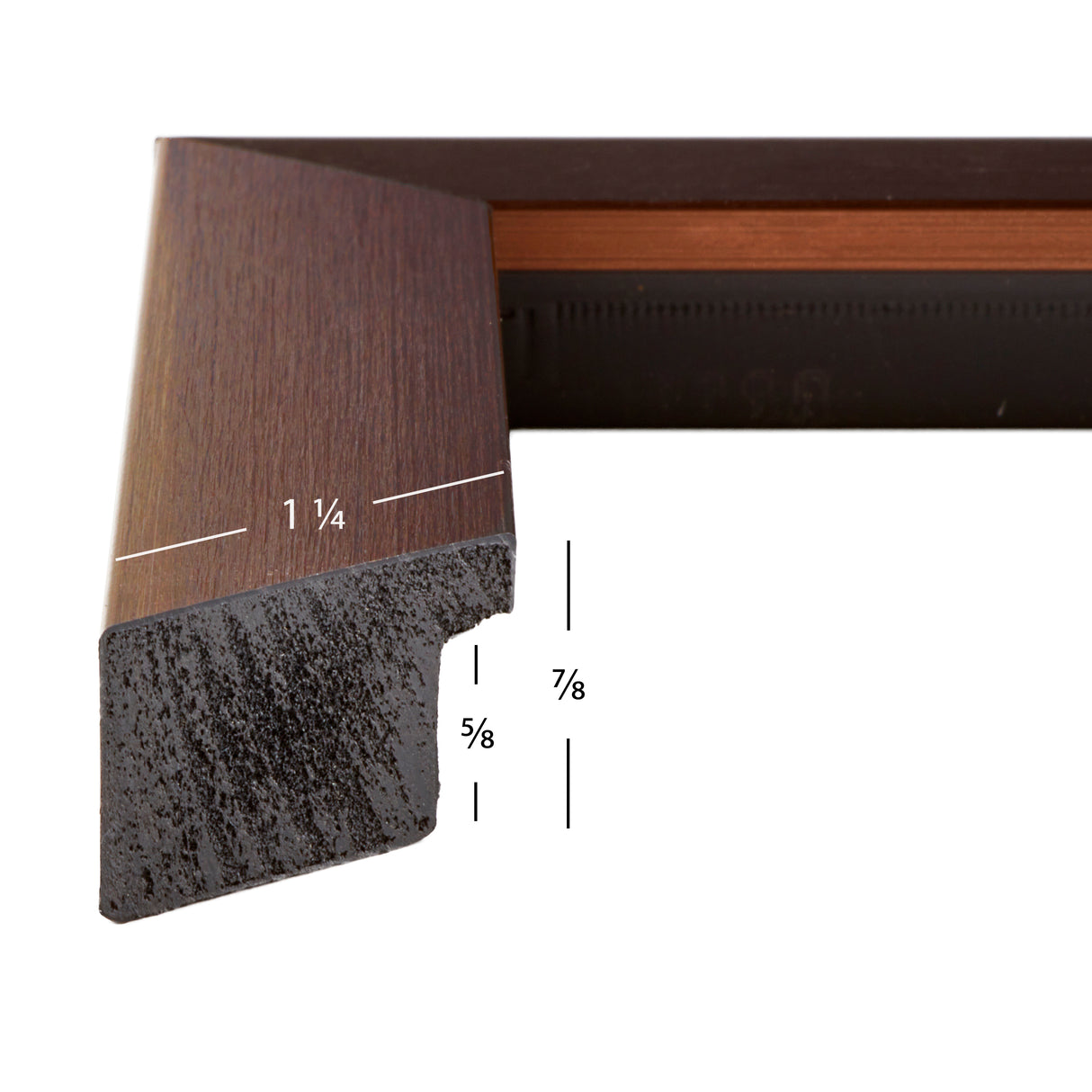 Modern Aesthetics 125 1.25", Brushed Bronze Matted Picture Frame