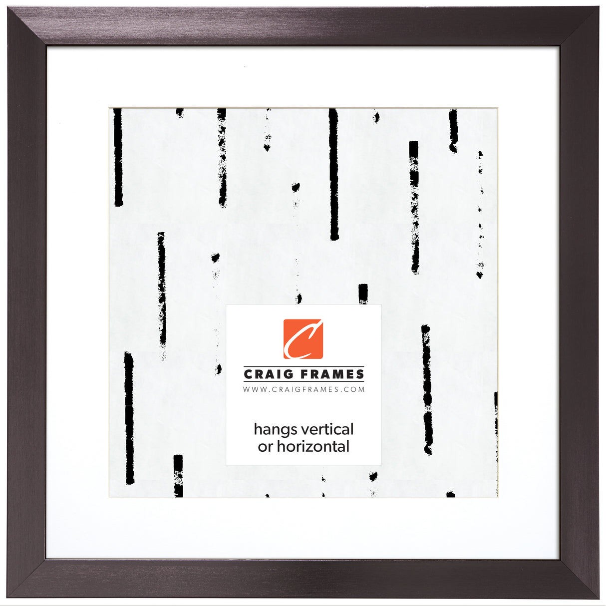 Modern Aesthetics 125 1.25", Brushed Charcoal Matted Picture Frame