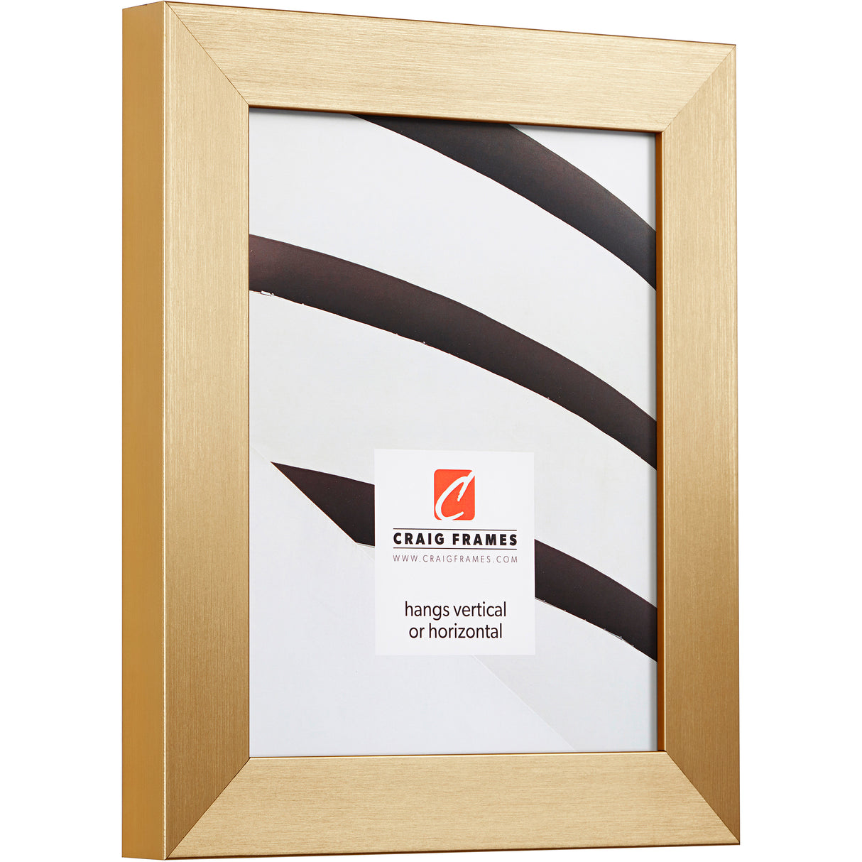 Modern Aesthetics 150 1.5", Brushed Gold Matted Picture Frame