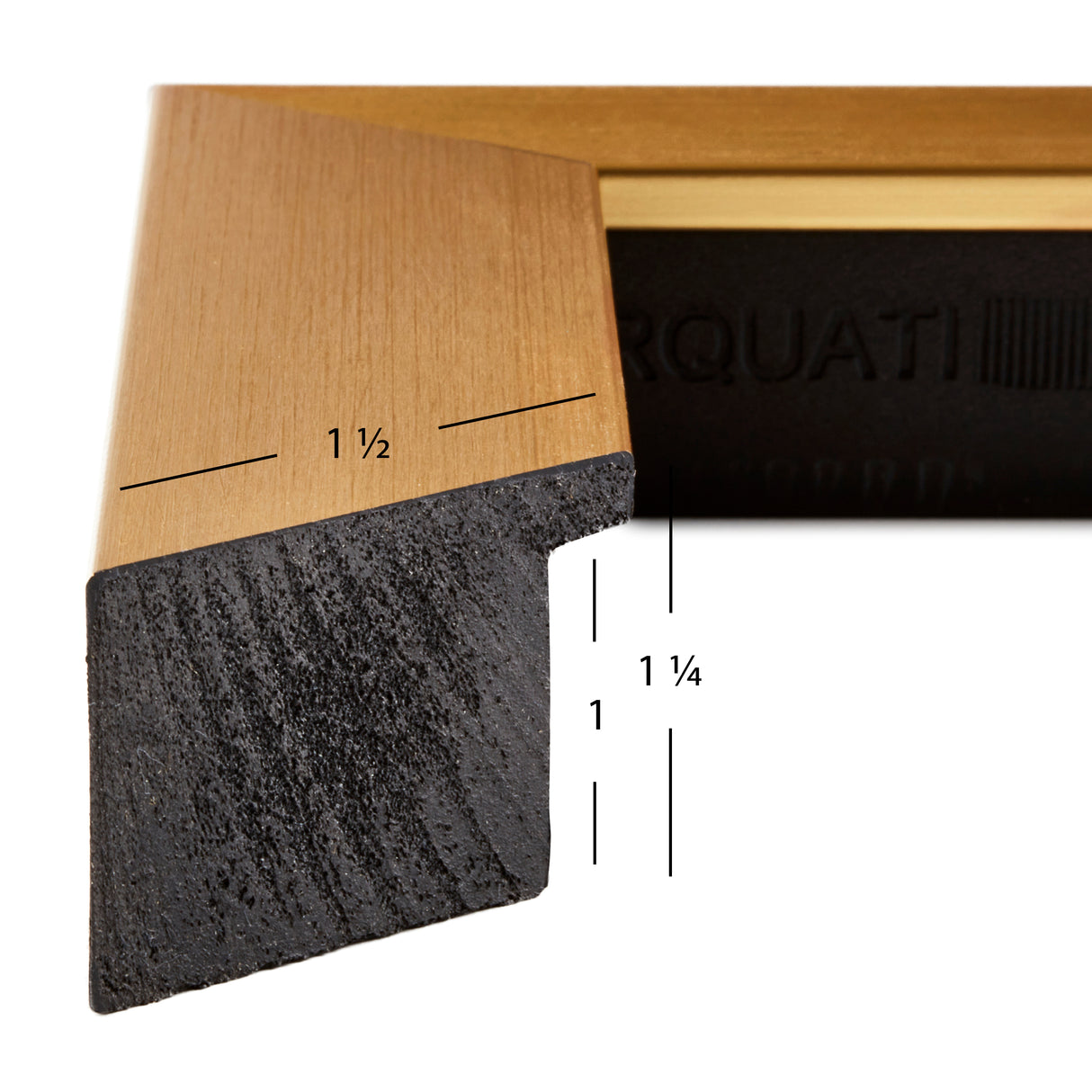 Modern Aesthetics 150 1.5", Brushed Gold Matted Picture Frame