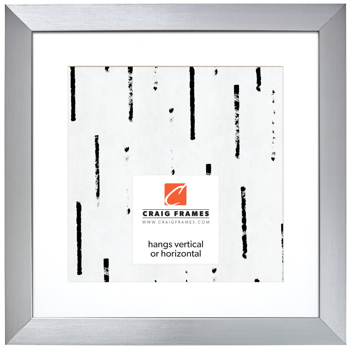 Modern Aesthetics 150 1.5", Brushed Silver Matted Picture Frame