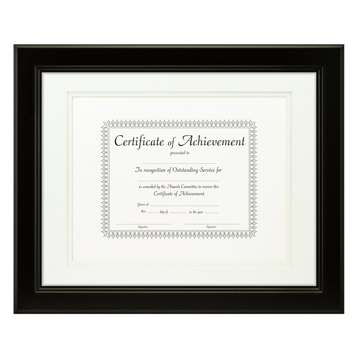 Mossehaus Black Satin Document Frame – White/White Mat
