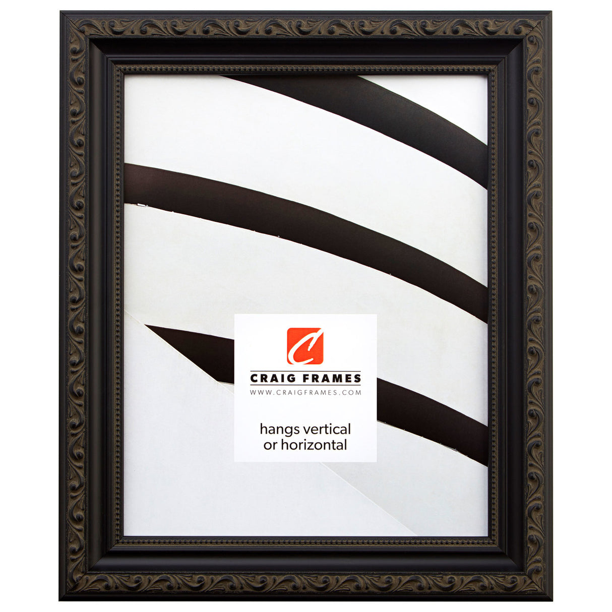 Ancien Ornate 1.25", Antique Black Picture Frame