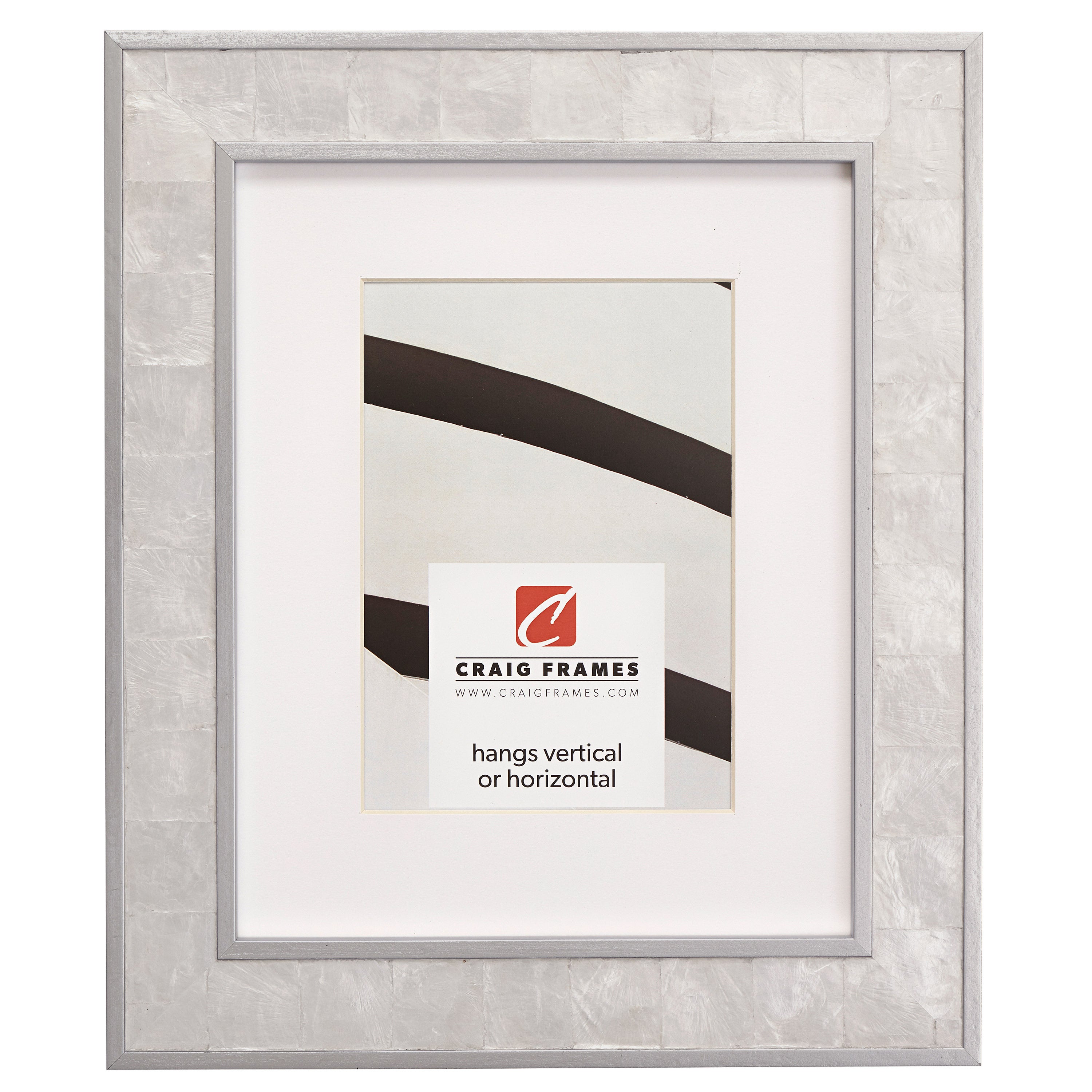 Opulence, Silver Mother of Pearl Matted Picture Frame - Craig Frames