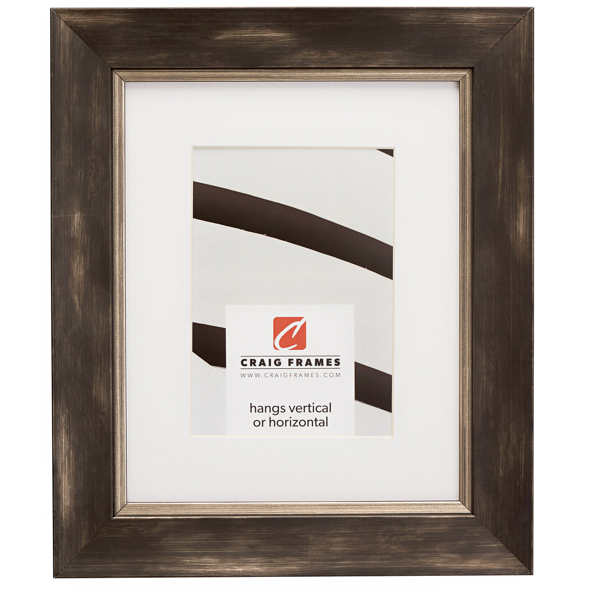 Aristocrat 1.625", Matted Distressed Black and Pewter Picture Frame