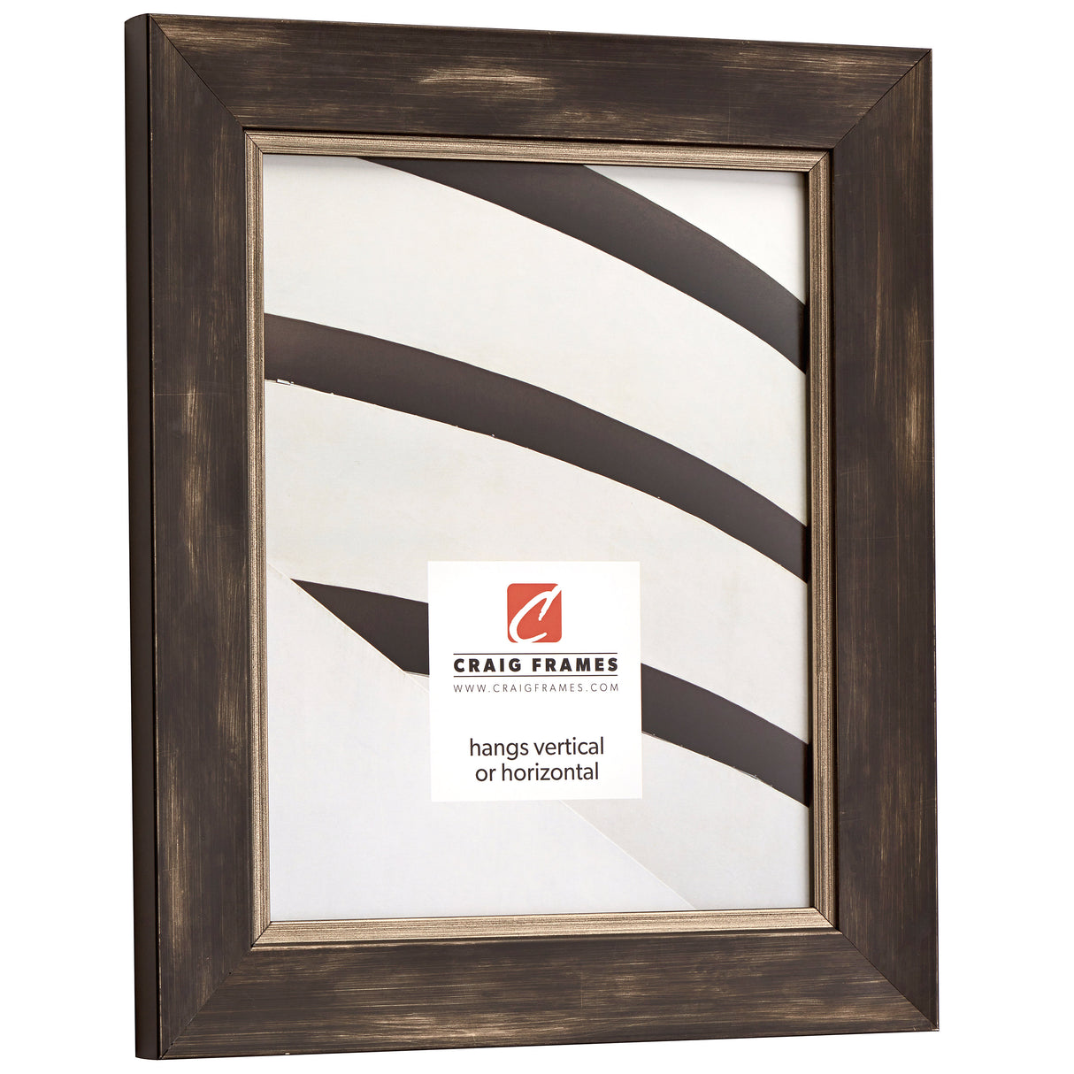 Aristocrat 1.625", Distressed Black and Pewter Picture Frame