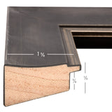 Aristocrat 1.625", Distressed Black and Pewter Picture Frame