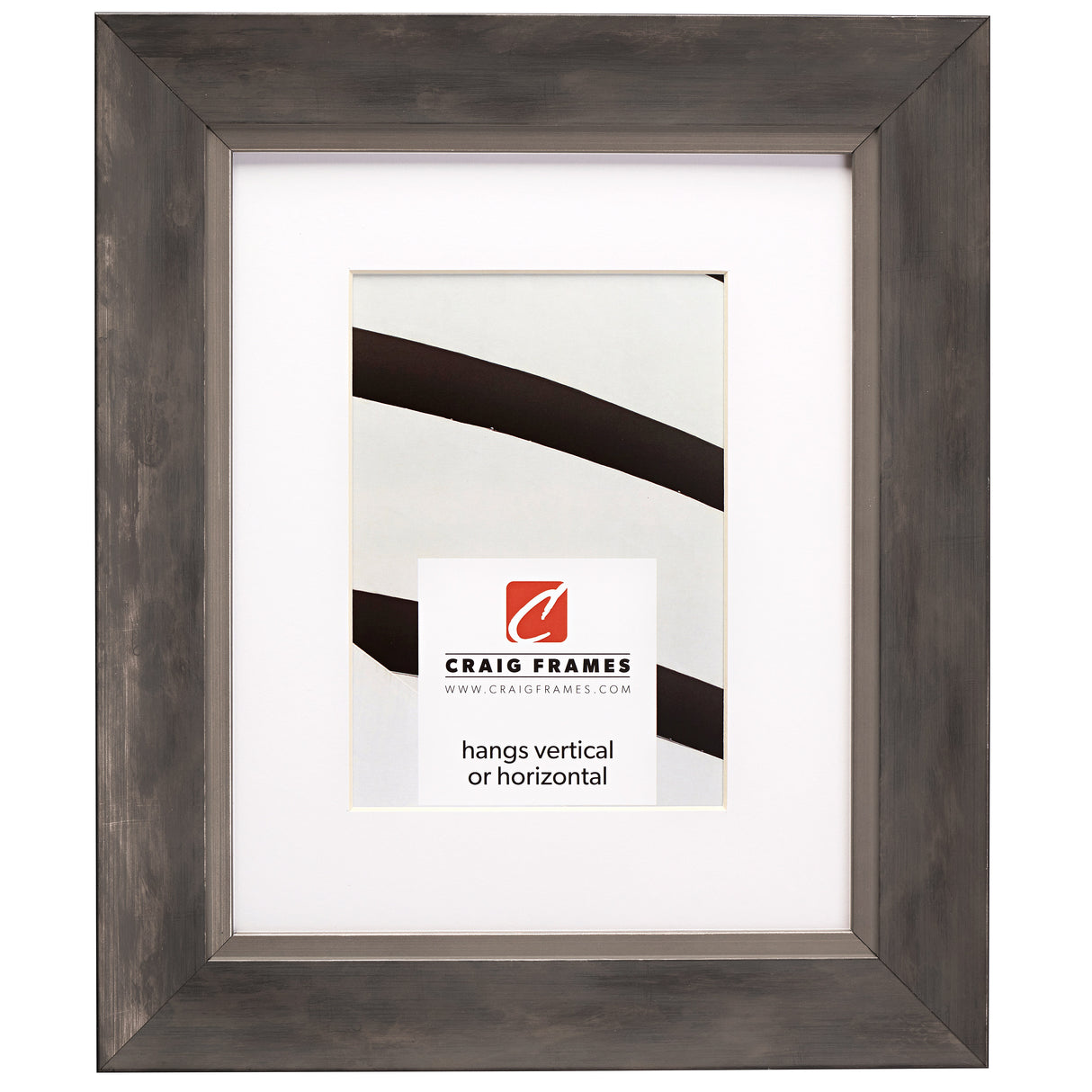 Aristocrat 1.625", Matted Distressed Silver and Gray Picture Frame