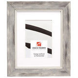 Aristocrat 1.625", Matted Distressed White and Silver Picture Frame