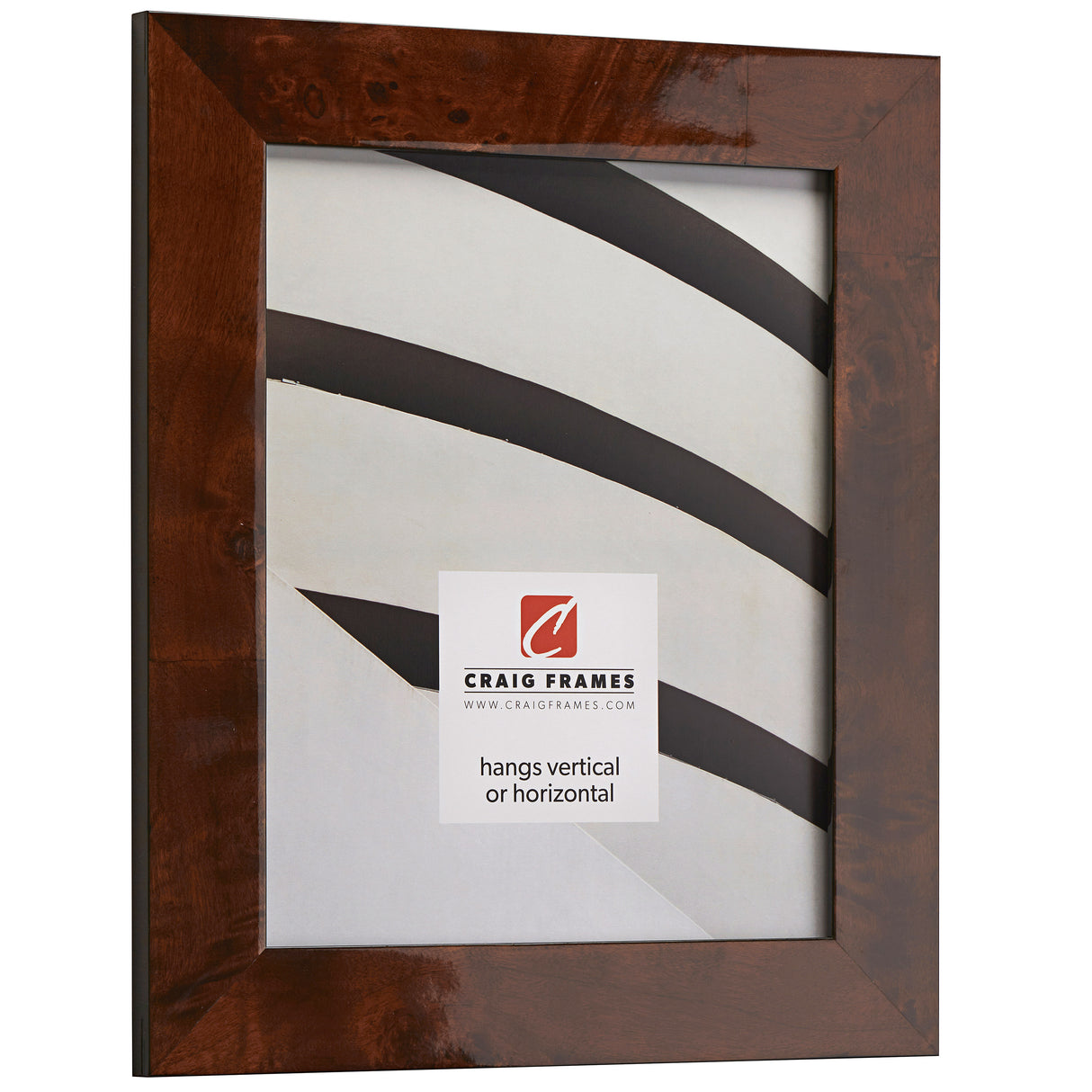 Innovations 1.5", Matted Glossy Walnut Brown Burl Picture Frame