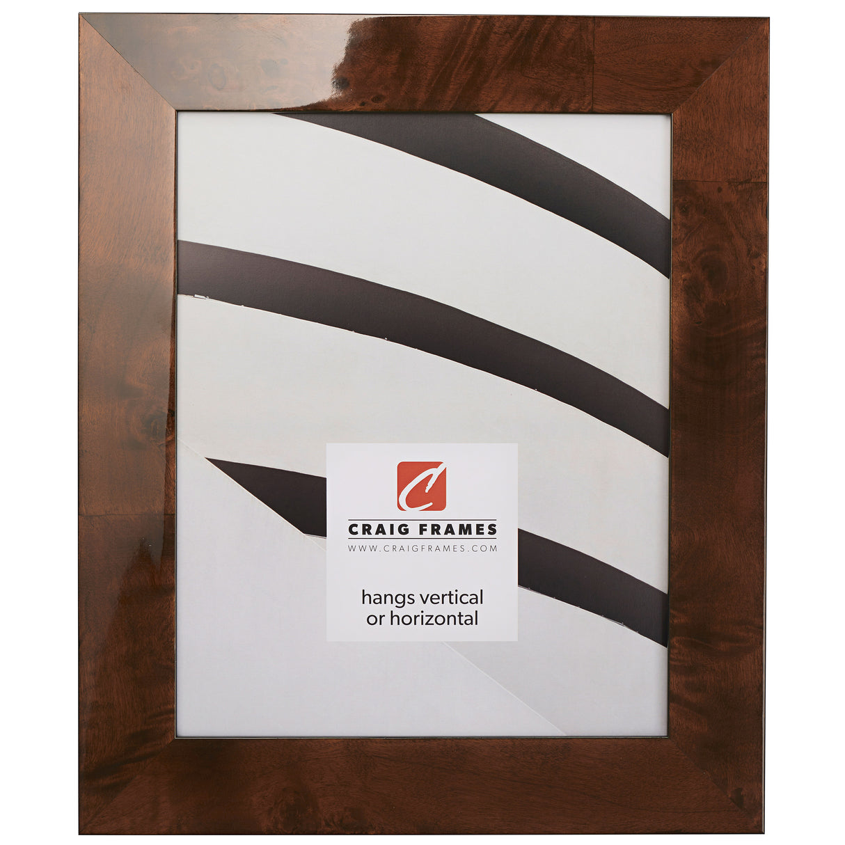 Innovations 1.5", Glossy Walnut Brown Burl Picture Frame