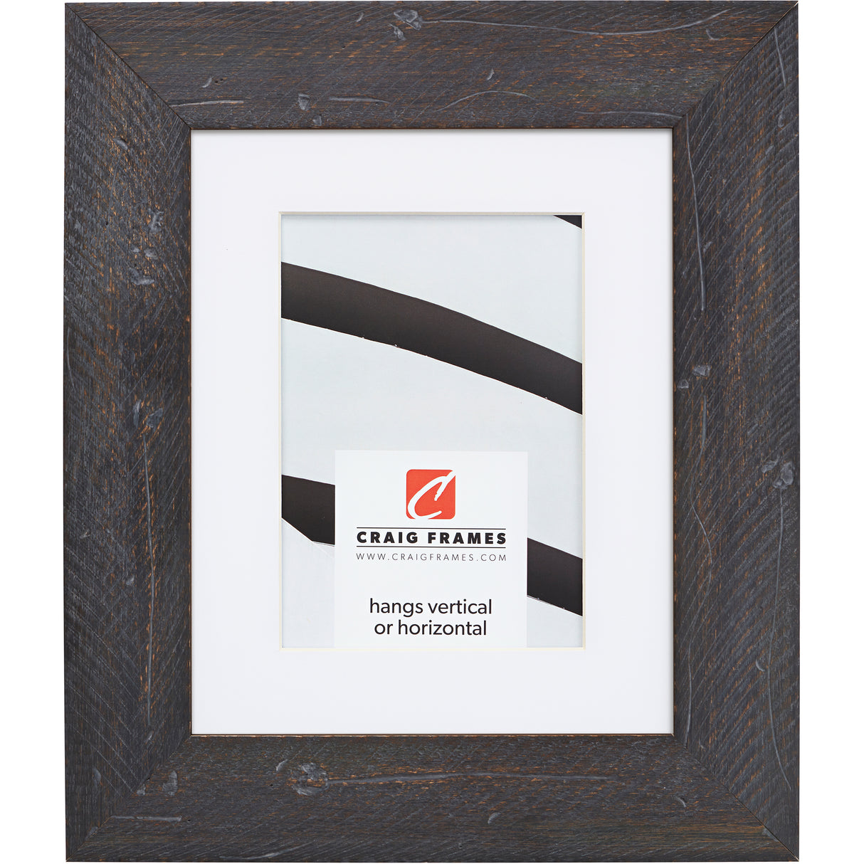 Hatteras 2", Boho Rustic Black Matted Picture Frame