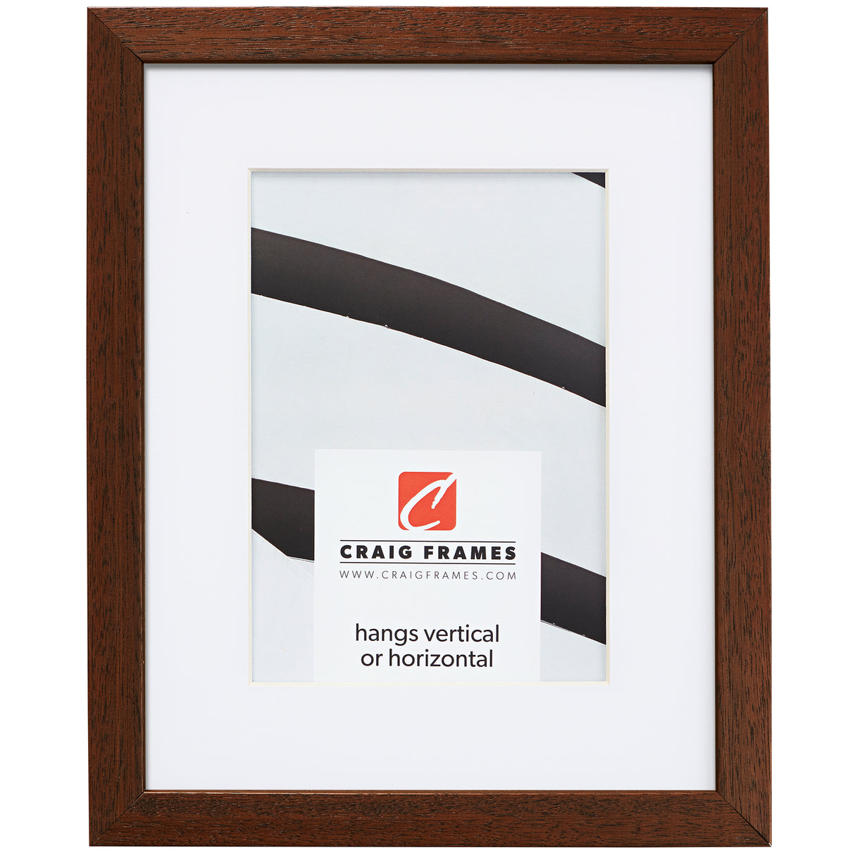 Farmhouse Essentials Tall .75", Walnut Brown Matted Picture Frame