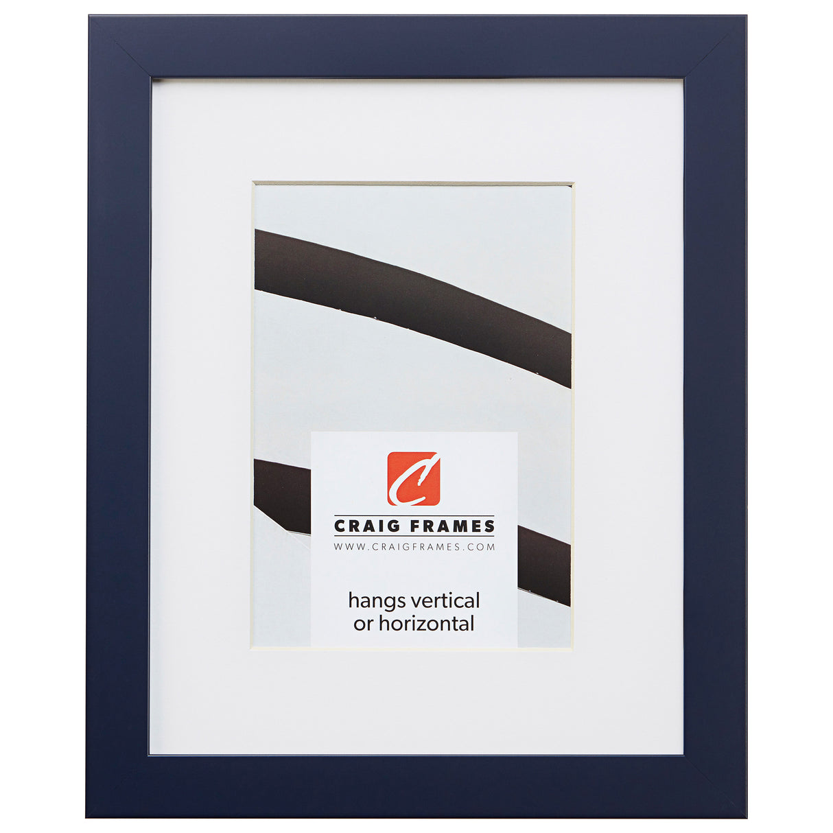 Confetti .875", Matted Navy Blue Picture Frame