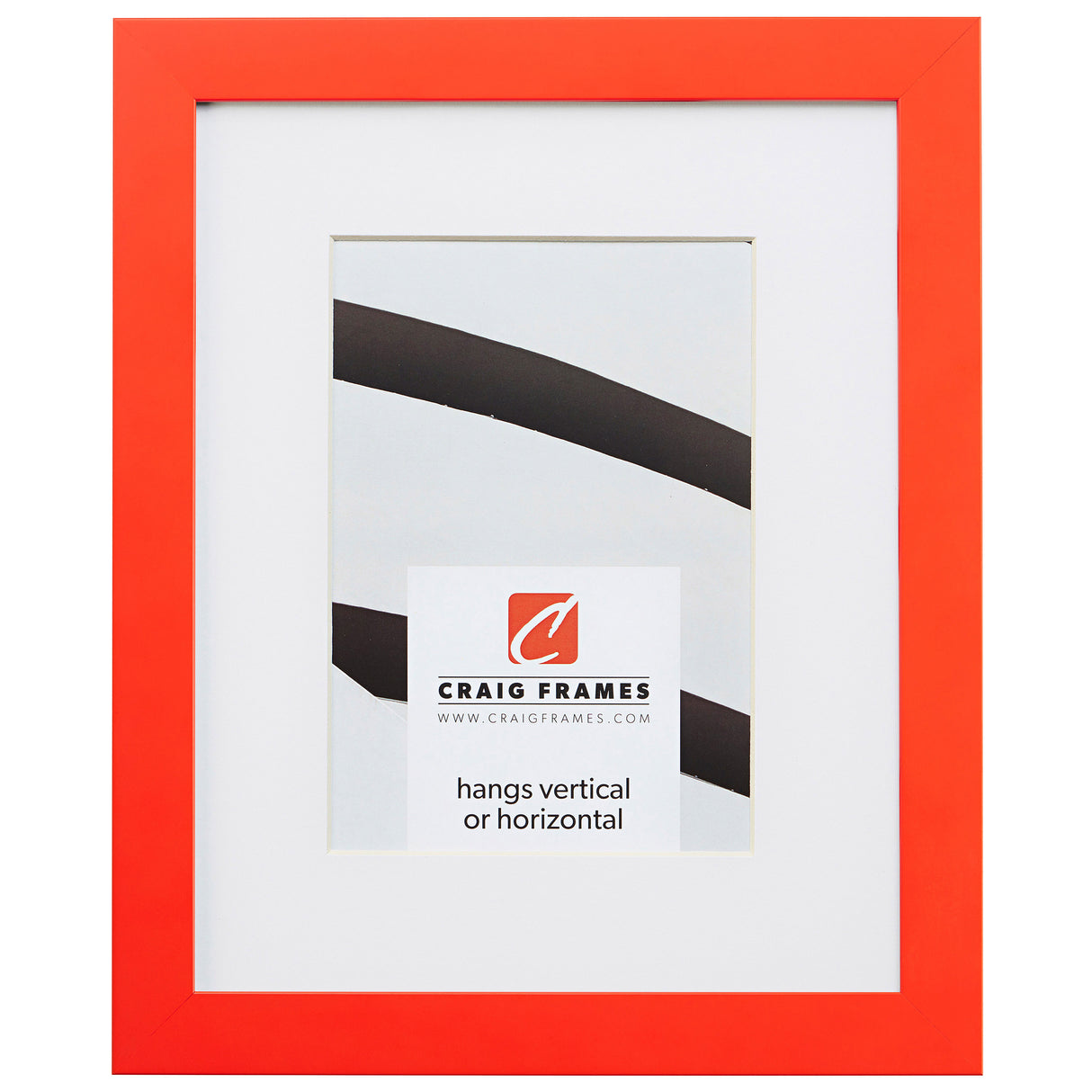 Confetti .875", Matted Orange Picture Frame