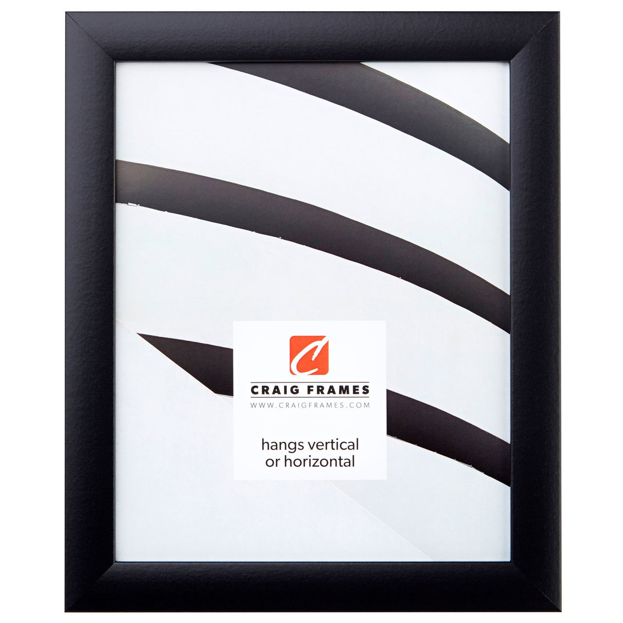 Contemporary Black Document Frame – White/White Mat