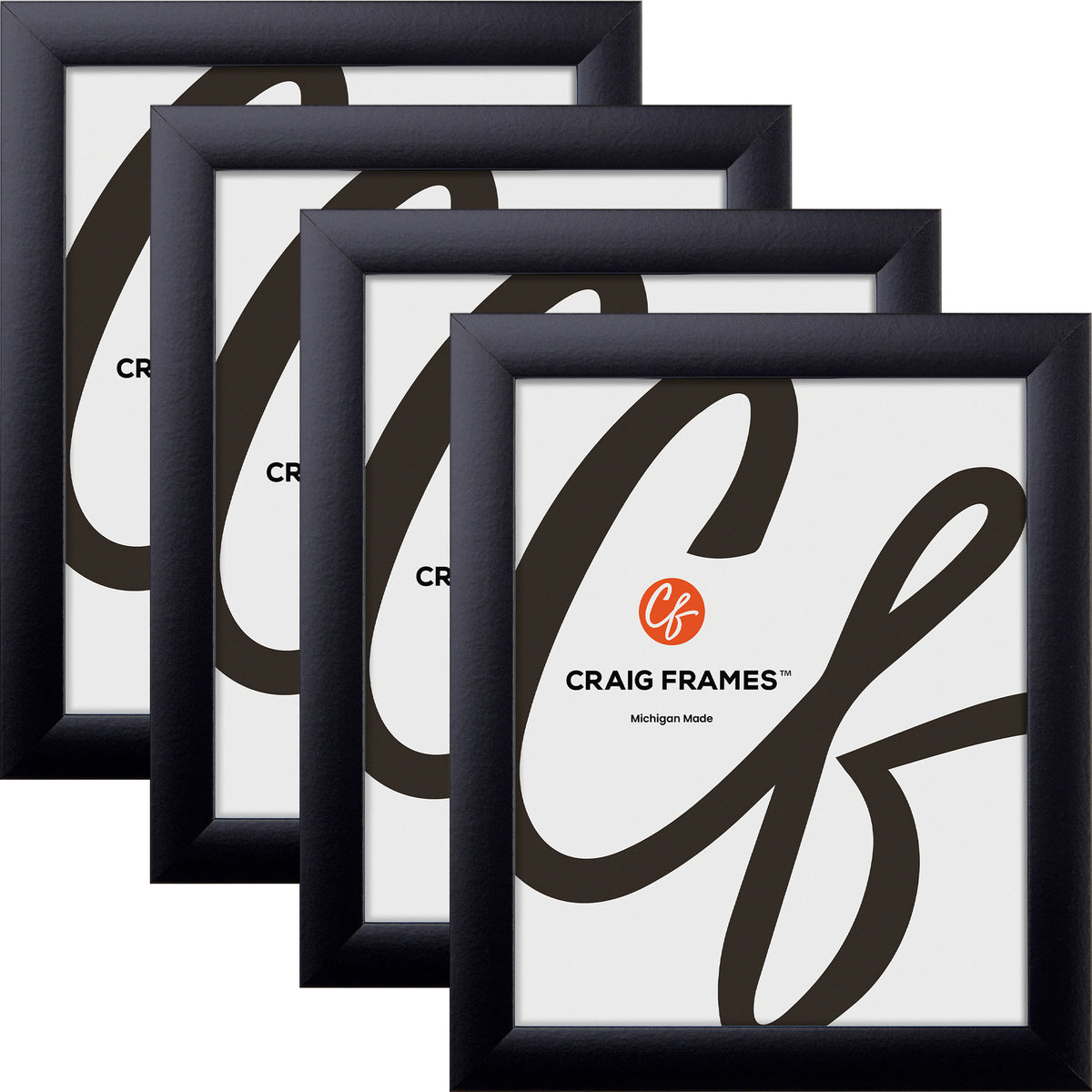 Contemporary Gallery Black Picture Frame 4 Pack - Craig Frames