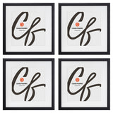 Contemporary 1", Matted Gallery Black Picture Frame - 4 Piece Set