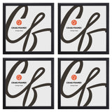 Contemporary 1", Gallery Black Picture Frames - 4 Piece Set