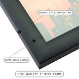 Contemporary 1", Matted Gallery Black Picture Frame - 4 Piece Set