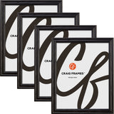 Wiltshire 200 .75", Ebony Picture Frames - 4 Piece Set