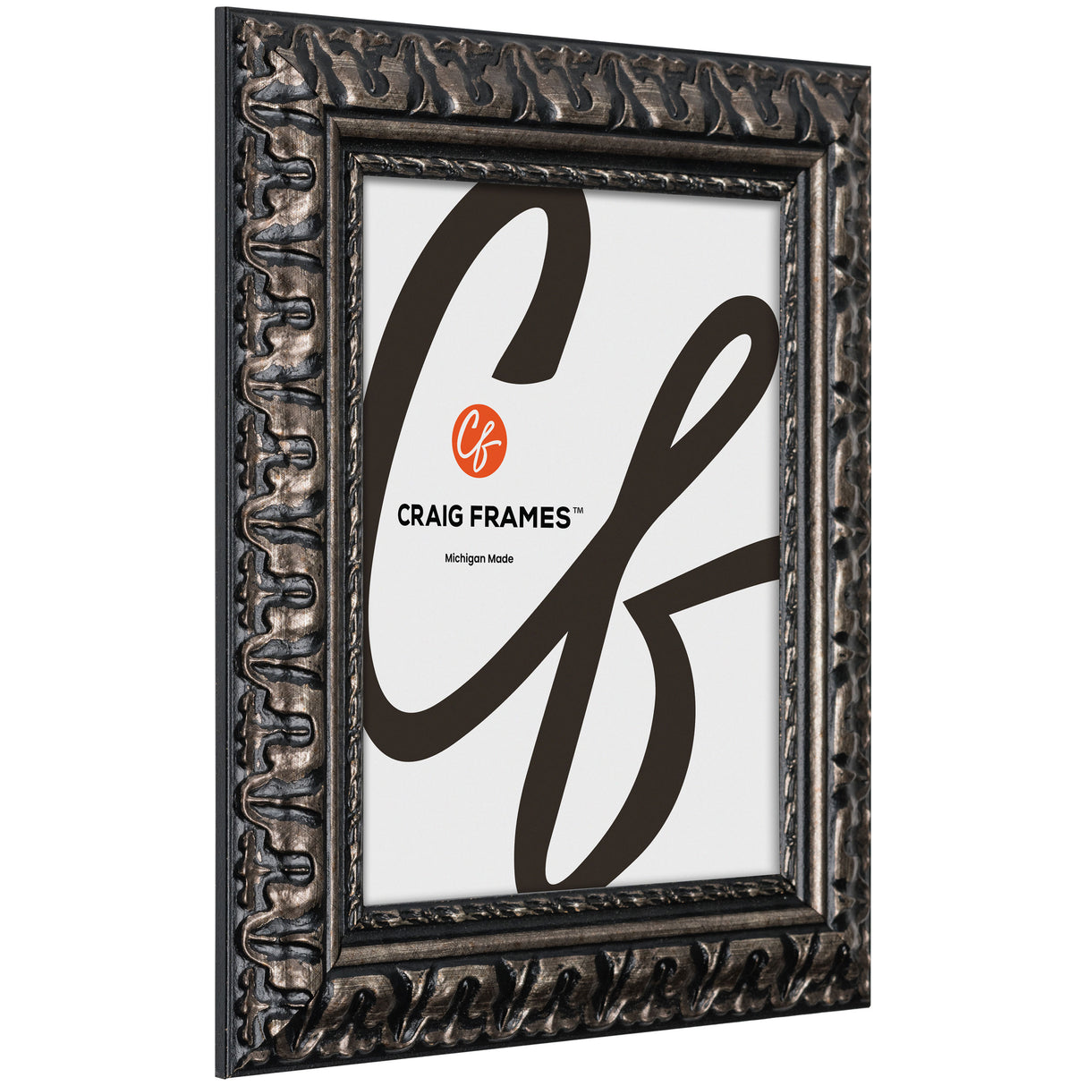 Bravado Ornate 2", Scratched Silver Picture Frame