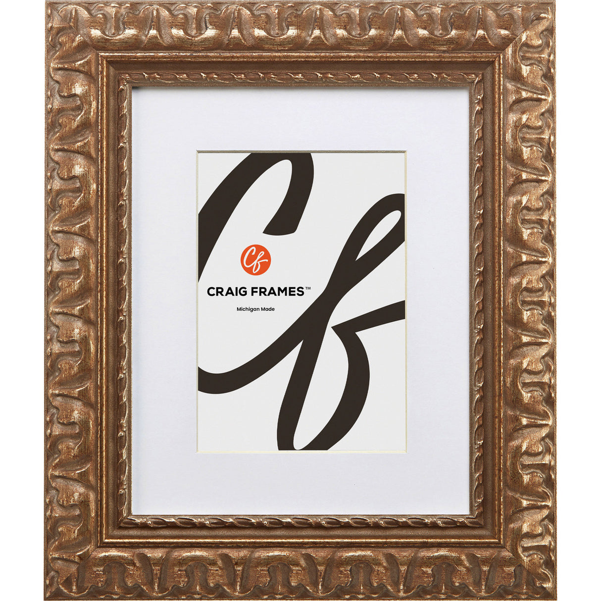 Bravada Ornate 2", Scratched Bronze Matted Picture Frame - 4 Piece Set