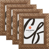Bravada Ornate 2", Scratched Bronze Picture Frame - 4 Piece Set