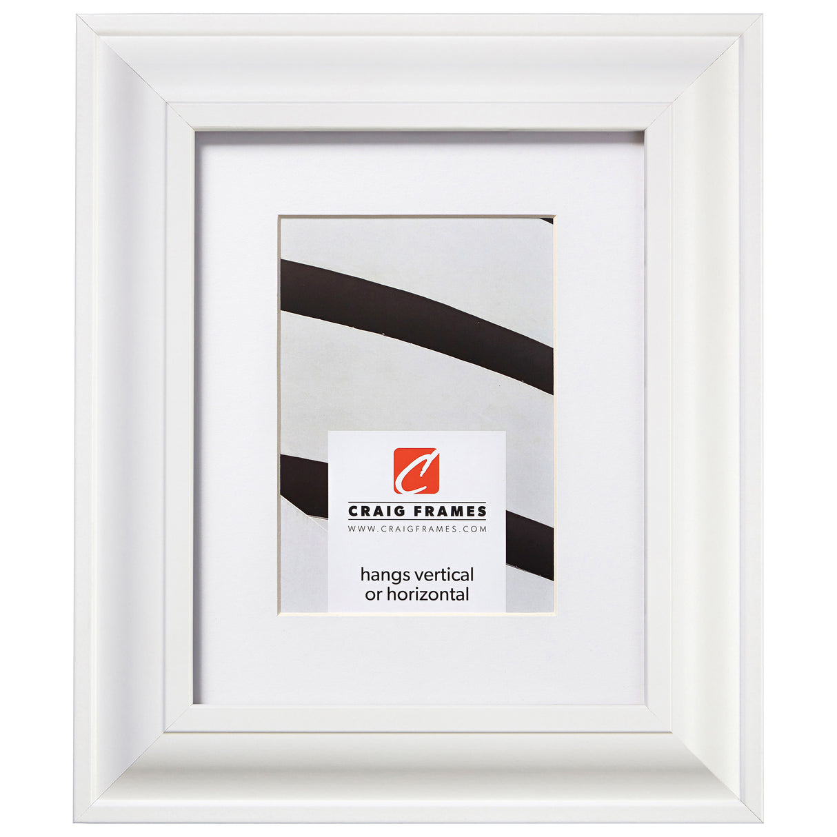 Upscale 2", Matted White Satin Mica Picture Frame