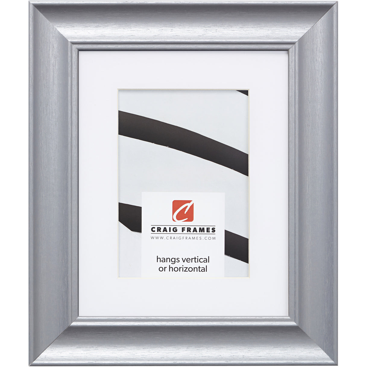 Vintage Revival 1.75", Brushed Silver Matted Picture Frame