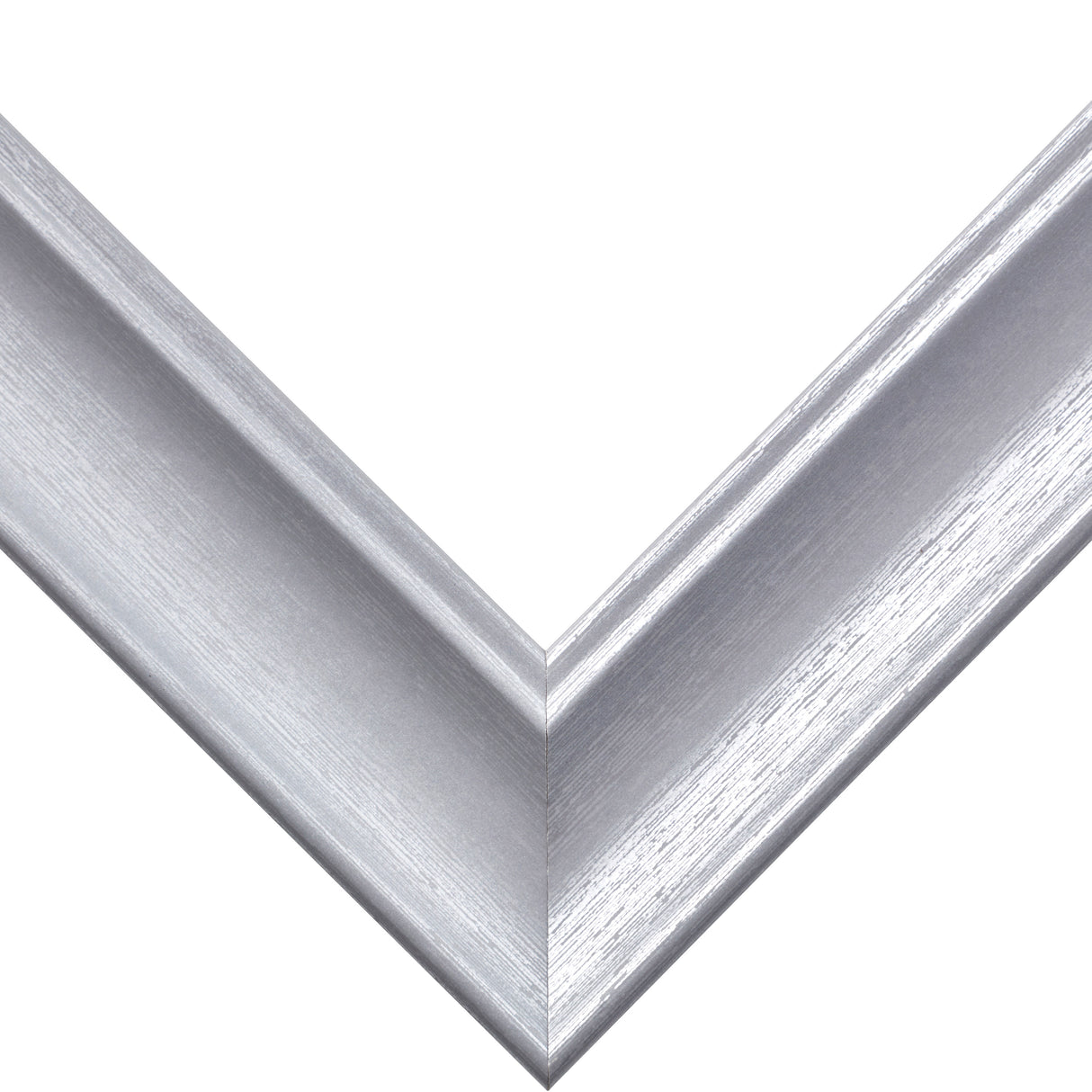 Vintage Revival 1.75", Brushed Silver Matted Picture Frame