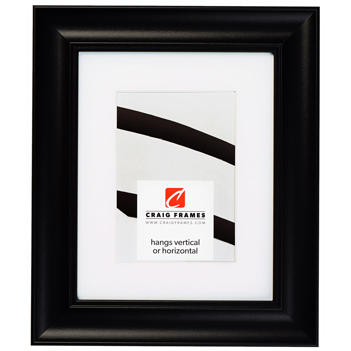 Vintage Revival 1.75", Satin Black Matted Picture Frame