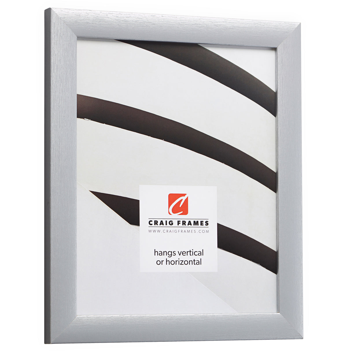Contemporary 1", Brushed Silver Picture Frames - 4 Piece Set