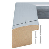 Contemporary 1", Brushed Silver Picture Frame