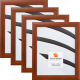 Contemporary 1", Honey Brown Picture Frames - 4 Piece Set